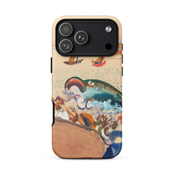 The Whale - Oskar Laske Phone Case, Teal Behemoth Breaching, Crimson Jaws Hinged, Amber-rigged Vessels Careening