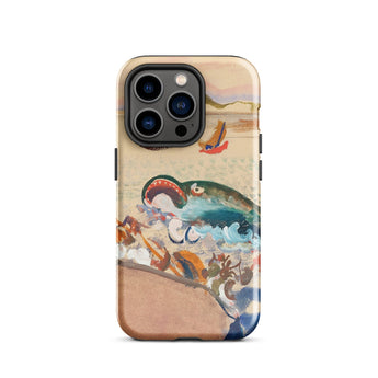 The Whale - Oskar Laske Phone Case, Teal Behemoth Breaching, Crimson Jaws Hinged, Amber-rigged Vessels Careening