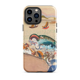 The Whale - Oskar Laske Phone Case, Teal Behemoth Breaching, Crimson Jaws Hinged, Amber-rigged Vessels Careening