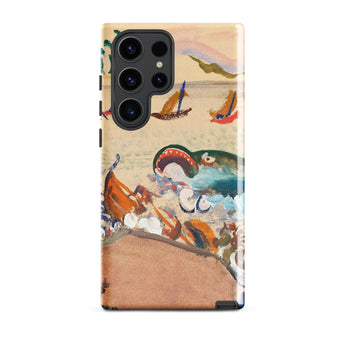 The Whale - Oskar Laske Phone Case, Teal Behemoth Breaching, Crimson Jaws Hinged, Amber-rigged Vessels Careening