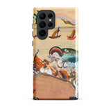 The Whale - Oskar Laske Phone Case, Teal Behemoth Breaching, Crimson Jaws Hinged, Amber-rigged Vessels Careening
