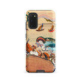 The Whale - Oskar Laske Phone Case, Teal Behemoth Breaching, Crimson Jaws Hinged, Amber-rigged Vessels Careening