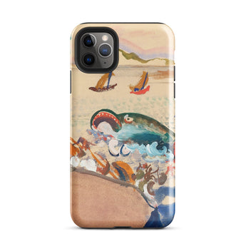 The Whale - Oskar Laske Phone Case, Teal Behemoth Breaching, Crimson Jaws Hinged, Amber-rigged Vessels Careening