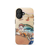 The Whale - Oskar Laske Phone Case, Teal Behemoth Breaching, Crimson Jaws Hinged, Amber-rigged Vessels Careening