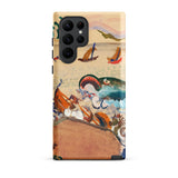 The Whale - Oskar Laske Phone Case, Teal Behemoth Breaching, Crimson Jaws Hinged, Amber-rigged Vessels Careening