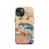 The Whale - Oskar Laske Phone Case, Teal Behemoth Breaching, Crimson Jaws Hinged, Amber-rigged Vessels Careening