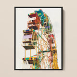 Wheel of Fortune - Amusement Park Ferris Art Print / Canvas, 12x16’’ / 31x41cm / Black Frame, Posters Prints & Visual Artwork, Toby Leon
