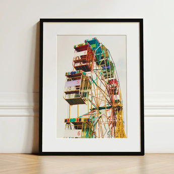 Wheel of Fortune - Amusement Park Ferris Art Print / Canvas Vibrant Colorful Photograph Sleek Black Frame Eye-popping, Prints