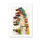Wheel of Fortune - Amusement Park Ferris Art Print, Colorful Ferris Wheel Enclosed Passenger Compartments
