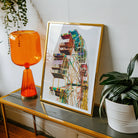 Wheel of Fortune - Amusement Park Ferris Art Print, Framed Colorful Artwork Ferris Wheel