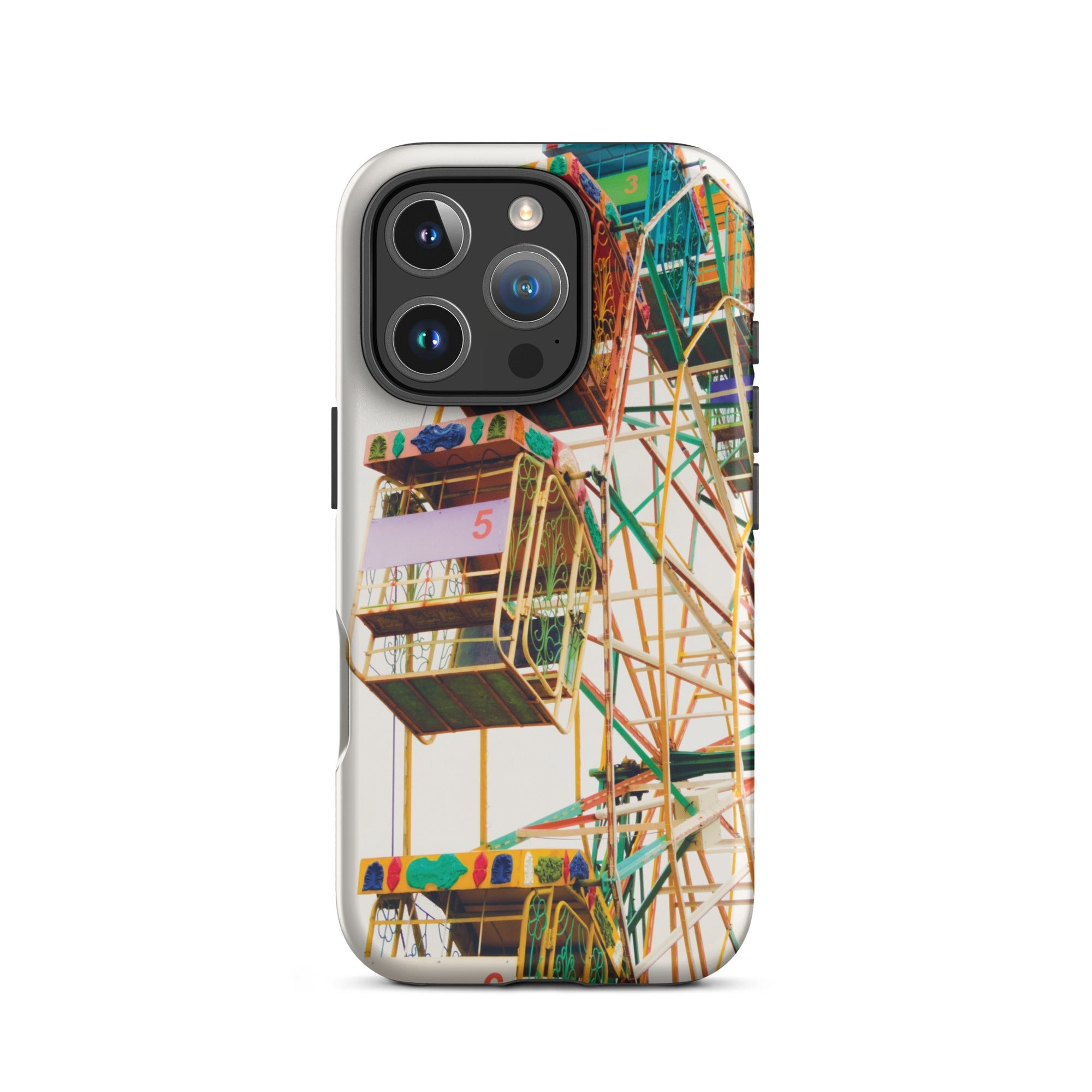 Wheel of Fortune Amusement Park Ferris Iphone Case, 16 Pro / Matte, Ferris Wheel Patterned Phone Case