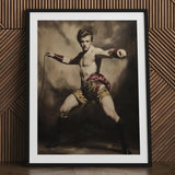 Whipped - Gay Circus Ringmaster Art Print / Canvas Black-framed Sepia-toned Portrait Muscular Man Vintage, Daring Spectacle Prints