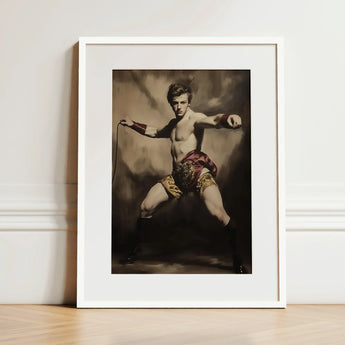 Whipped - Gay Circus Ringmaster Art Print / Canvas Framed Portrait Muscular Man Vintage Attire Rich Maroon, Daring Spectacle Prints