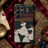 Whirling Dervishes at Konya - Ottoman School Phone Case Dark Blue Phone Case Intricate Illustration Figures White Ottoman School, School