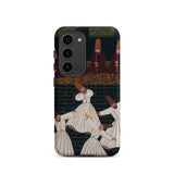 Whirling Dervishes at Konya - Ottoman School Phone Case Samsung Galaxy S23 / Matte Phone Case Intricate Illustration Sufi Dancers White