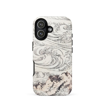 Whirlpool at Awa - Katsushika Hokusai Phone Case Iphone 17 / Matte Iphone 12 Case Wave Design White Black Katsushika Hokusai Iphone, Ocean