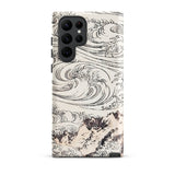 Whirlpool at Awa - Katsushika Hokusai Phone Case Samsung Galaxy S22 Ultra / Matte Sleek Black White Phone Case Intricate Wave Design
