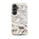 Whirlpool at Awa - Katsushika Hokusai Phone Case Samsung Galaxy S25 Plus / Matte Sleek Phone Case Detailed Black-and-white Illustration
