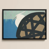 White Heron - Kamisaka Sekka Art Print / Canvas, 18x12’’ / 46x31cm / Black Frame, Posters Prints & Visual Artwork, Toby Leon