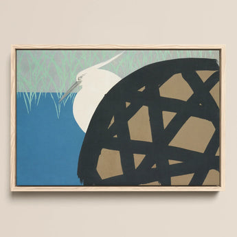 White Heron - Kamisaka Sekka Art Print / Canvas, 18x12’’ / 46x31cm / Natural Frame, Posters Prints & Visual Artwork, Toby Leon