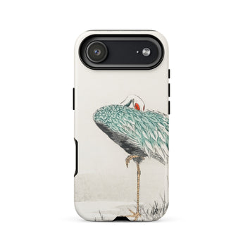 White-naped Crane - Numata Kashu Phone Case Iphone 17 Air / Matte Iphone 12 Case Teal Crane Design Numata Kashu’s Crane, Struts, Struts