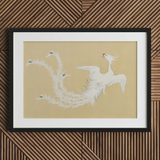 White Phoenix - Kamisaka Sekka Momoyogusa Art Print / Canvas, 30x20’’ / 76x51cm / Black Frame / Matboard, Posters Prints & Visual Artwork,