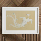 White Phoenix - Kamisaka Sekka Momoyogusa Art Print / Canvas Framed Artwork Delicate Stylized Feathered Wings Sekka’s, Bird, Prints