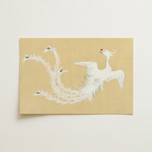 White Phoenix - Kamisaka Sekka Momoyogusa Art Print / Canvas, Kamisaka Sekka’s White Phoenix, Sekka Momoyogusa Bird, Kamisaka Sekka