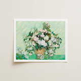 Reproduction Vincent Van Gogh’s ?Vase Roses” Lush Bouquet Gogh, Post-impressionist Masterpiece Art, Roses