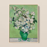 White Roses - Vincent Van Gogh Floral Art Print / Canvas, 12x16’’ / 31x41cm / Natural Frame, Posters Prints & Visual Artwork, Toby Leon
