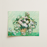 White Roses - Vincent Van Gogh Floral Art Print / Canvas, 14x11’’ / 36x28cm / Unframed / no Border, Posters Prints & Visual Artwork, Toby