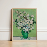 White Roses - Vincent Van Gogh Floral Art Print / Canvas Framed Reproduction Gogh’s Green, Prints