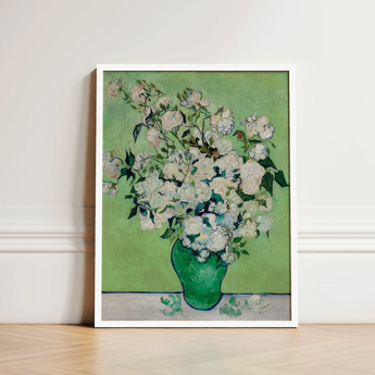White Roses - Vincent Van Gogh Floral Art Print / Canvas Framed Reproduction Gogh’s Green, Prints