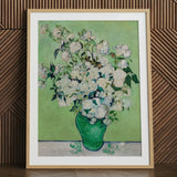 White Roses - Vincent Van Gogh Floral Art Print / Canvas Framed Reproduction Gogh’s Green, Prints