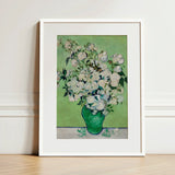 White Roses - Vincent Van Gogh Floral Art Print / Canvas Framed Reproduction Gogh’s ?Vase Roses” Vibrant, Prints