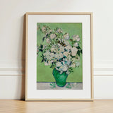 White Roses - Vincent Van Gogh Floral Art Print / Canvas Framed Reproduction Gogh’s Vase Vibrant, Prints