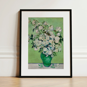 White Roses - Vincent Van Gogh Floral Art Print / Canvas Framed Reproduction Vincent Gogh’s ?White Roses Green Roses, Floral Art Print,