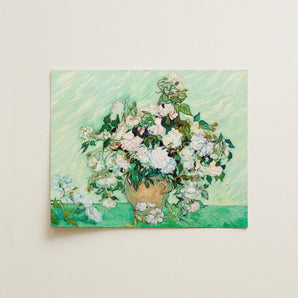 White Roses - Vincent Van Gogh Floral Art Print / Canvas Reproduction Gogh’s ?Vase Roses” Lush Bouquet, Post-impressionist Masterpiece, Prints