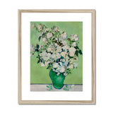 White Roses - Vincent Van Gogh Floral Art Print, White Roses Green Vase