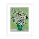 White Roses - Vincent Van Gogh Floral Art Print, White Roses Green Vase