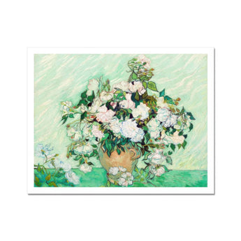 White Roses - Vincent Van Gogh Floral Art Print / Canvas, 14x11’’ / 36x28cm / Unframed / Border, Posters Prints & Visual Artwork, Toby Leon