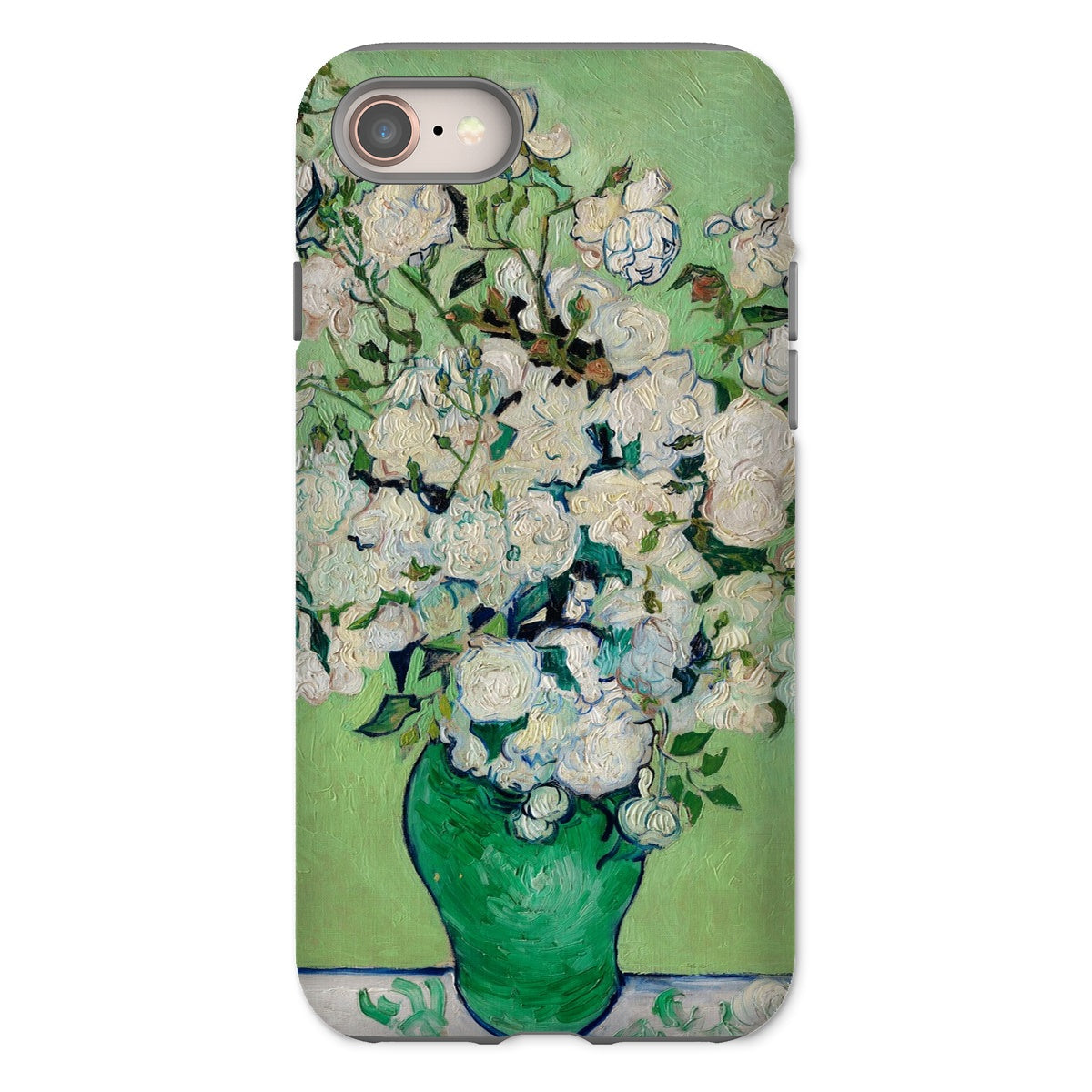 White Roses - Vincent Van Gogh Iphone Case, 8 / Matte, Phone Case Painting White Roses Green Vase