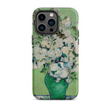 White Roses - Vincent Van Gogh Phone Case Iphone 14 Pro Max / Matte Floral Art Phone Case Vincent Gogh, Cradle Post-impressionist