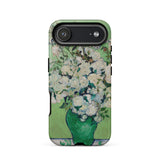 White Roses - Vincent Van Gogh Phone Case Iphone 17 Air / Matte Green Vase White Flowers Phone Case Durable Plastic Vincent Gogh, Cradle