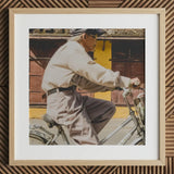 Wild at Heart - Hoi an Street Photography Art Print / Canvas Light Wood-framed Photograph Elderly Man Beige Jacket Dark, Prints