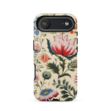 Wildflower Hoopla - Floral Garden Phone Case Iphone 17 Air / Matte Floral-patterned Phone Case Pink Green Hues Durable Plastic Wildflower