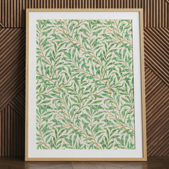 Willow Bough - William Morris bladmotief kunstprint / Canvas, 24x32’’ / 61x81cm / Naturelle lijst / Passe-partout, posters, prints & visuele kunstwerken,