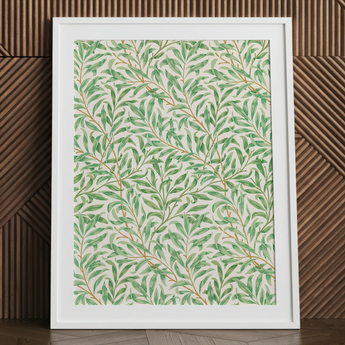 Willow Bough - William Morris bladmotief kunstprint / Canvas, 24x32’’ / 61x81cm / Witte lijst / Passe-partout, posters, prints & visuele kunstwerken,