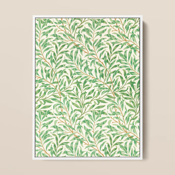 Willow Bough - William Morris Leaf Motif Art Print / Canvas, 12x16’’ / 31x41cm / White Frame, Posters Prints & Visual Artwork, Toby Leon