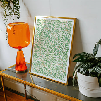 Willow Bough - William Morris Leaf Motif Art Print, Framed Botanical Print Green Leaf Pattern